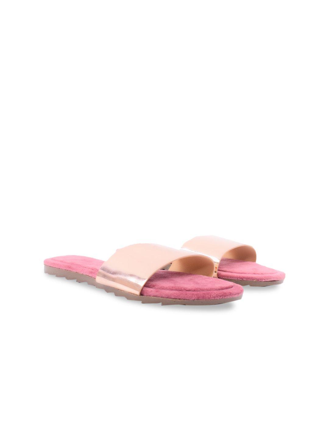 apratim women pink printed open toe flats