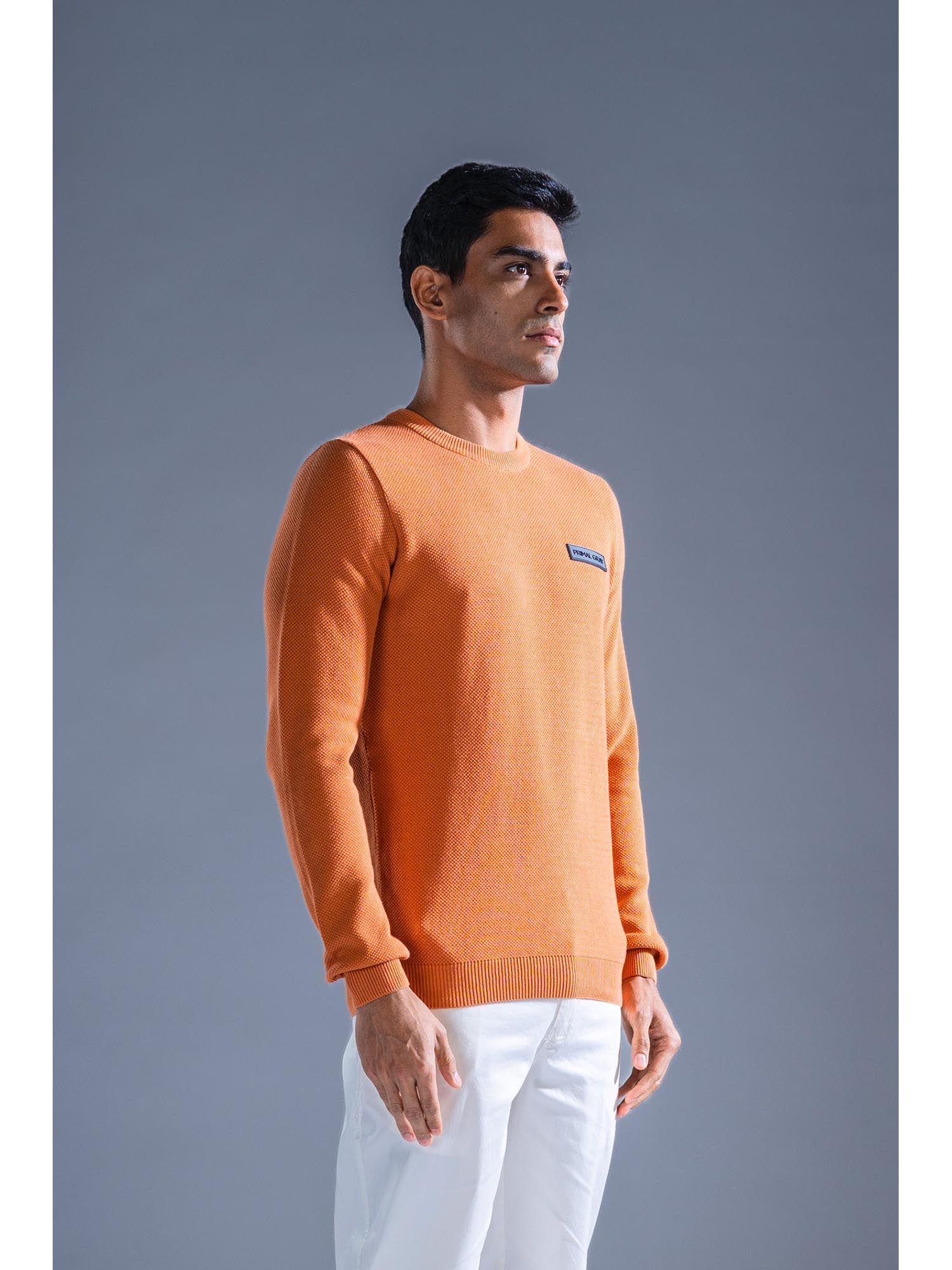 apricot cotton knit sweater classic sweater
