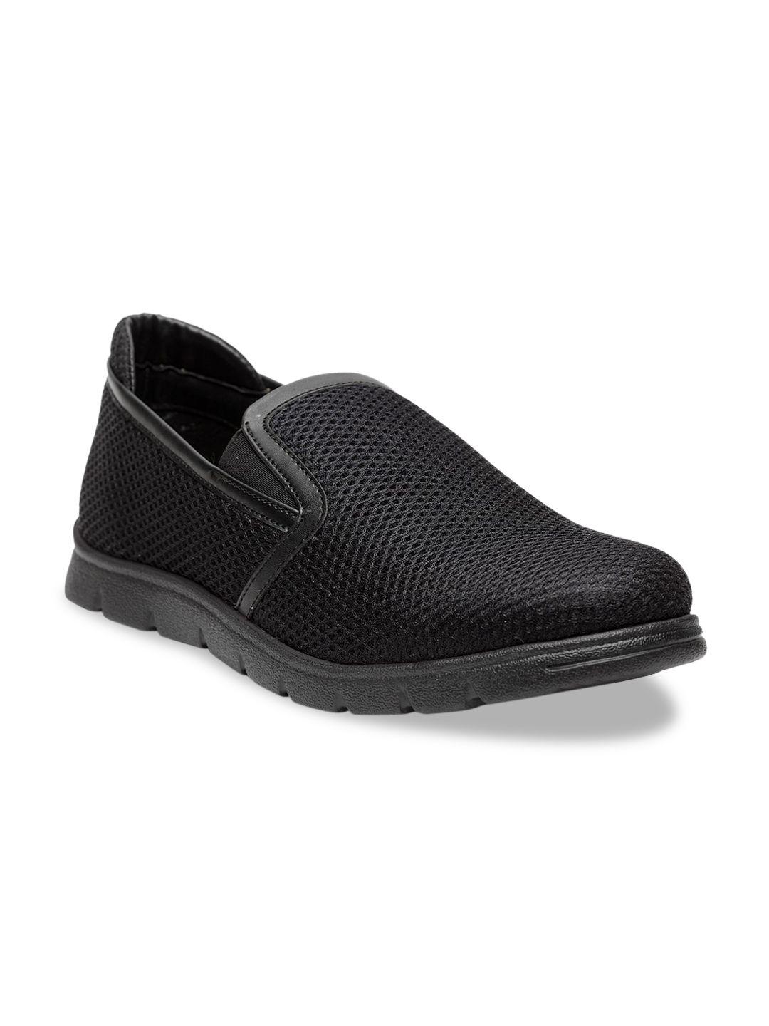 apsis men black slip-on sneakers