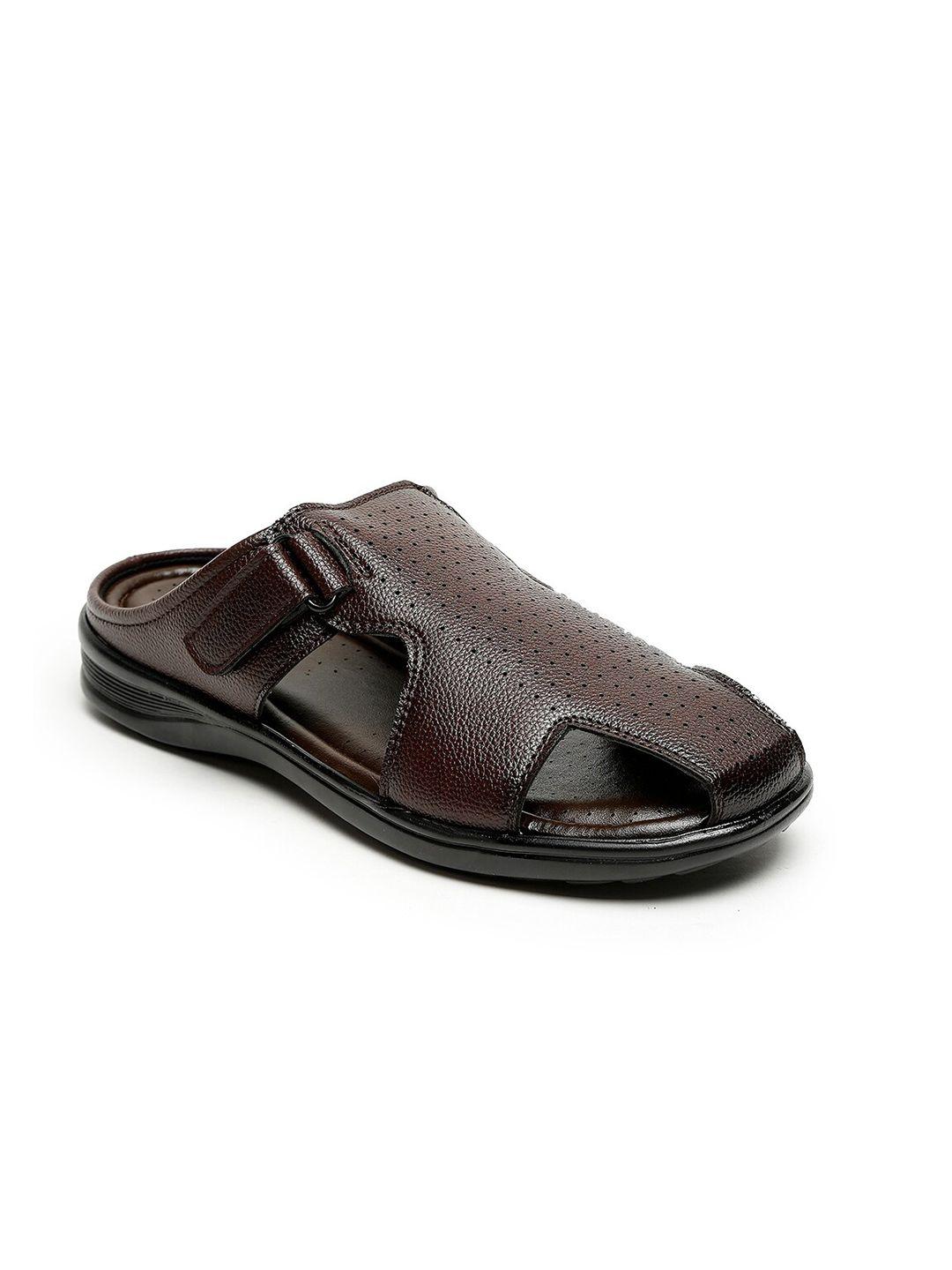 apsis men brown solid comfort sandals