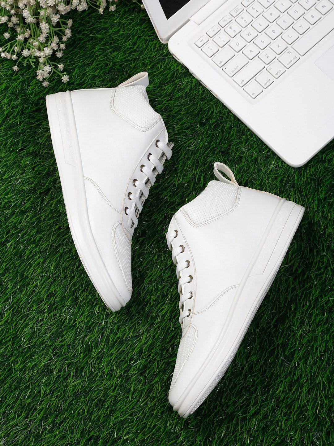 apsis men white textured sneakers