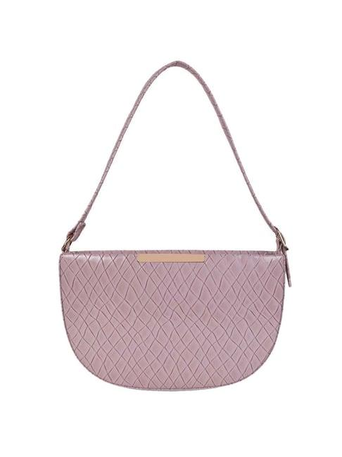 apsis purple textured medium shoulder handbag