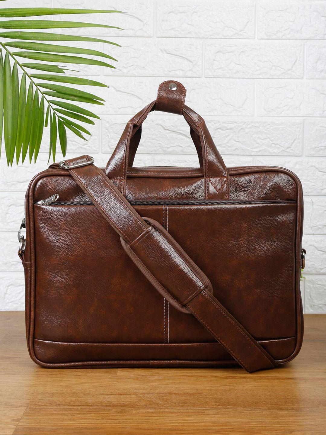 apsis unisex brown 15" laptop bag