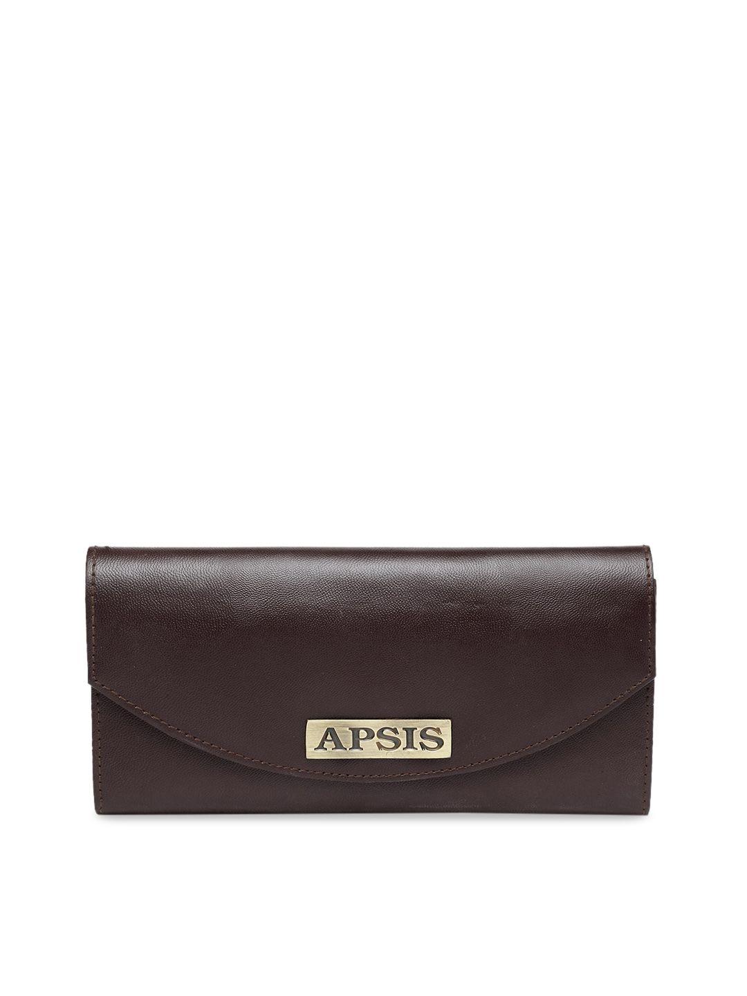 apsis women coffee brown solid envelope wallet