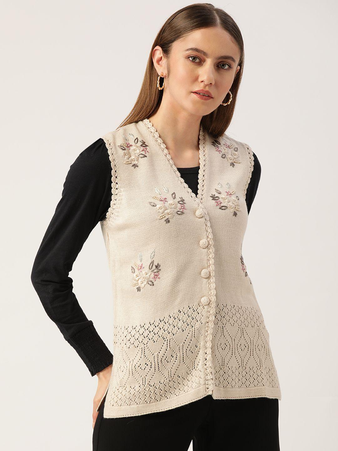 apsley women beige floral cardigan