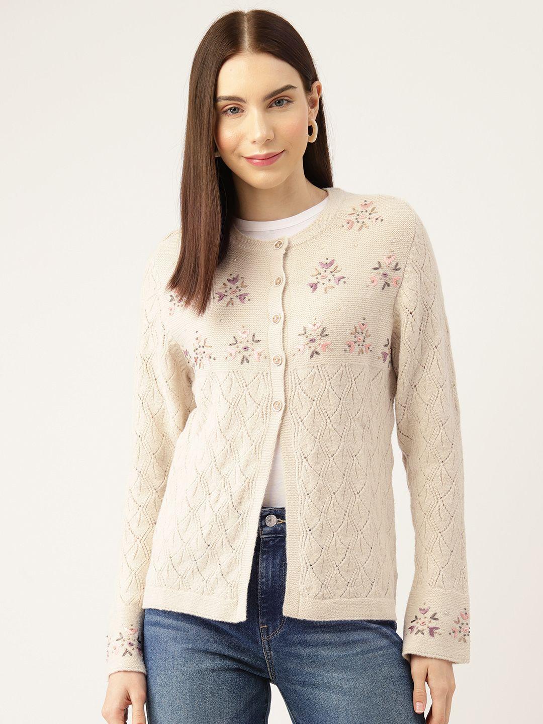 apsley women floral cardigan with embroidered detail