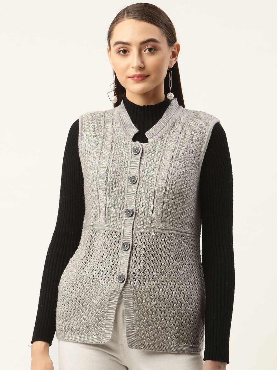 apsley women grey cable knit cardigan