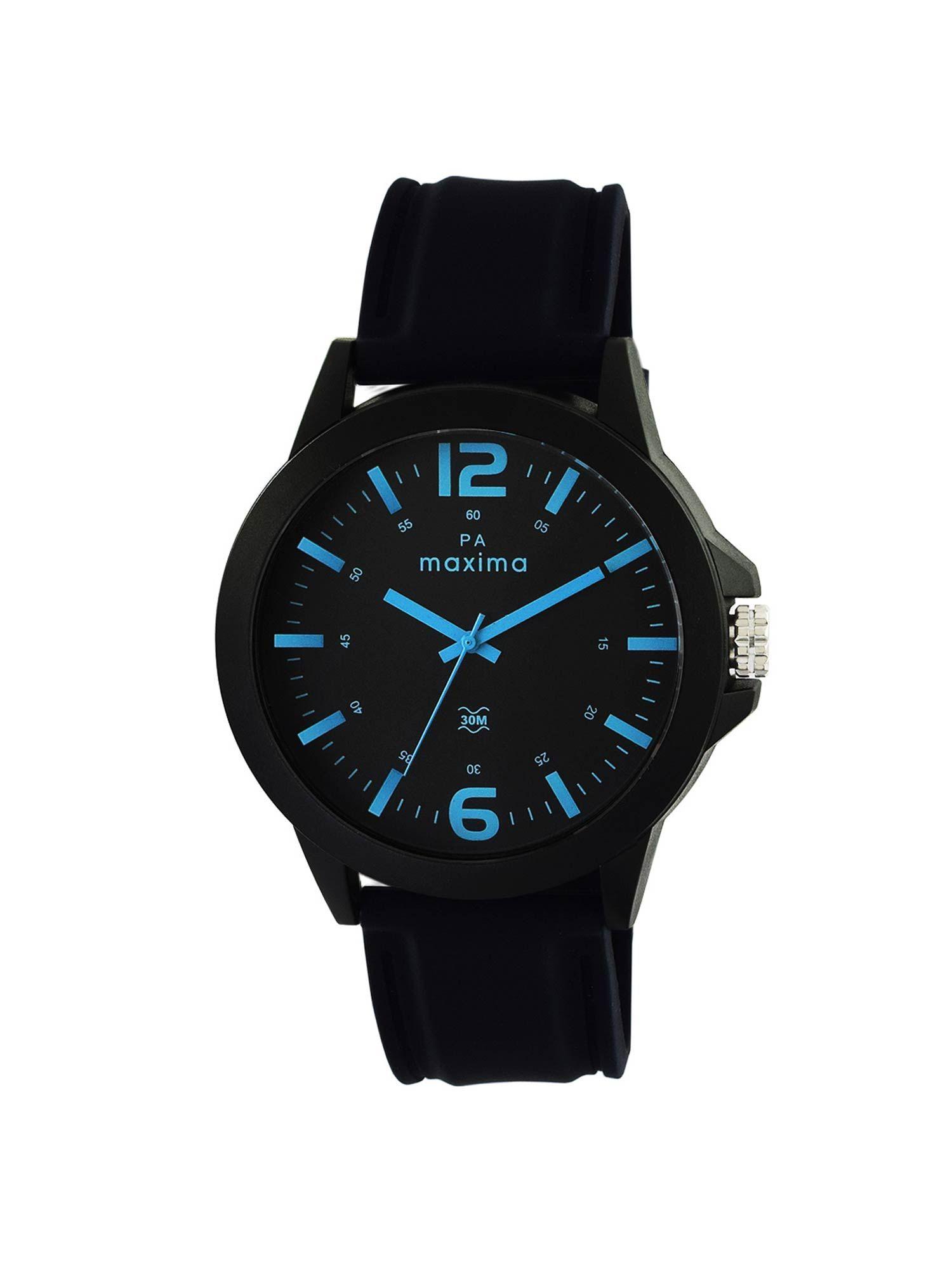 aqua analog watch for men in black dial color