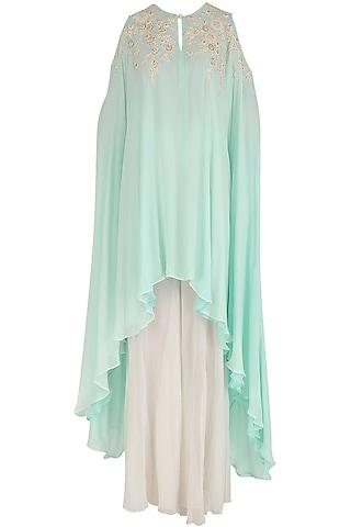 aqua cold shoulder asymmetrical tunic