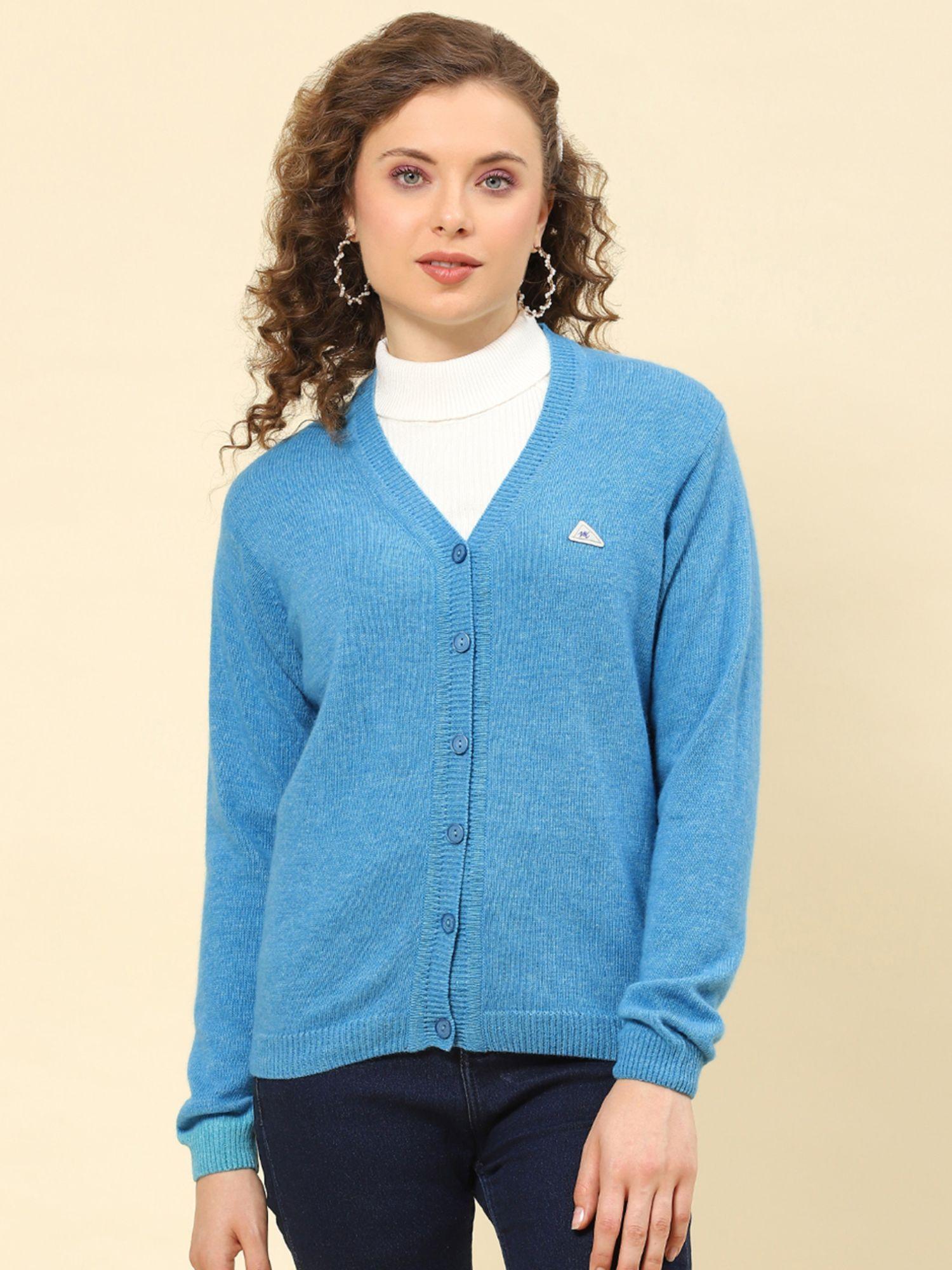 aqua ocean solid v neck cardigan