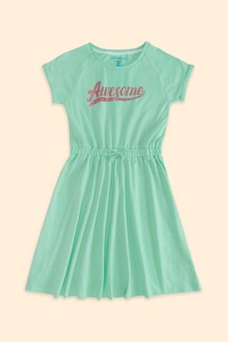 aqua printed casual short sleeves round neck girls regular fit frock