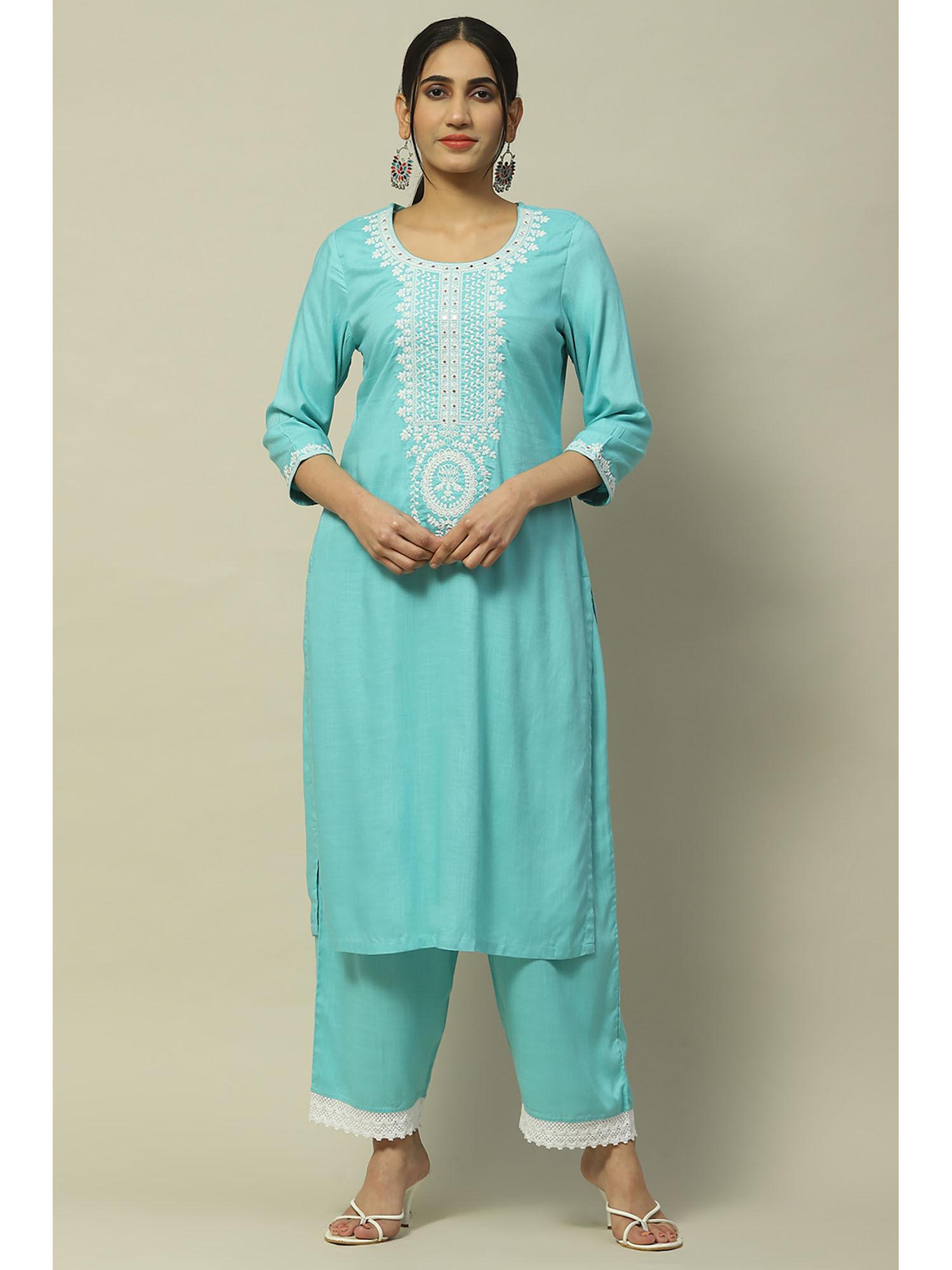 aqua rayon slub straight palazzo