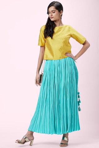 aqua solid full length ethnic women regular fit skirt