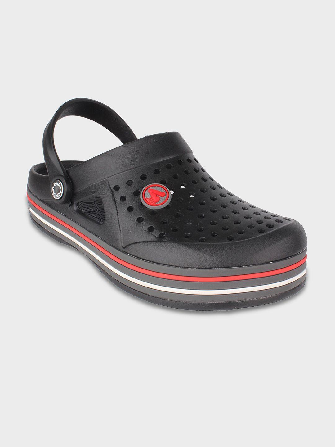 aqualite men black & grey pu clogs sandals