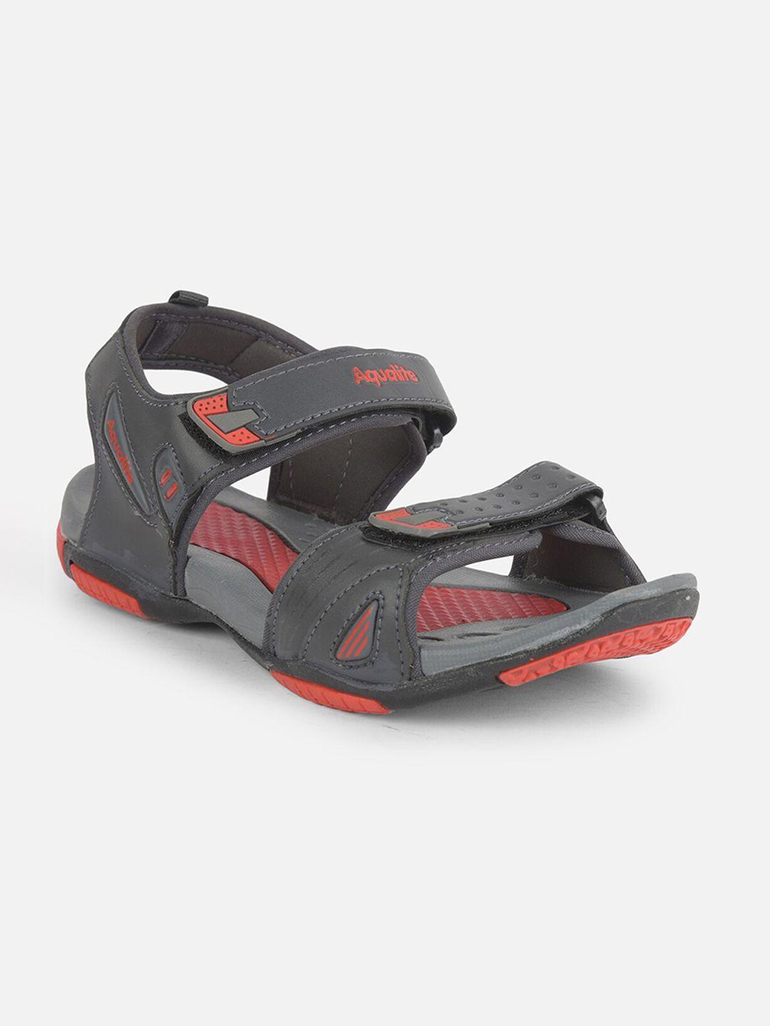 aqualite men grey & red comfort sandals