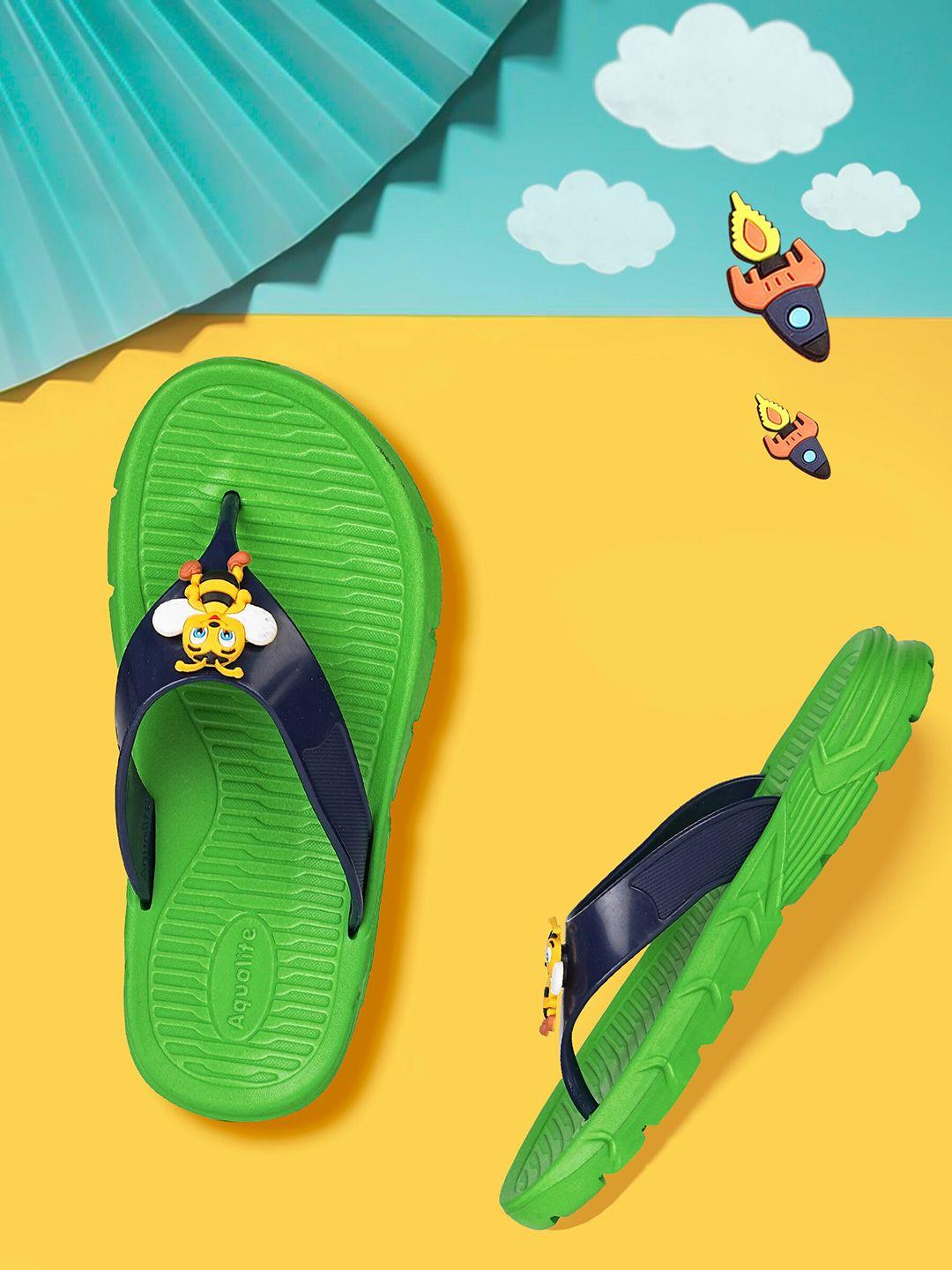 aqualite kids textured applique thong flip-flops