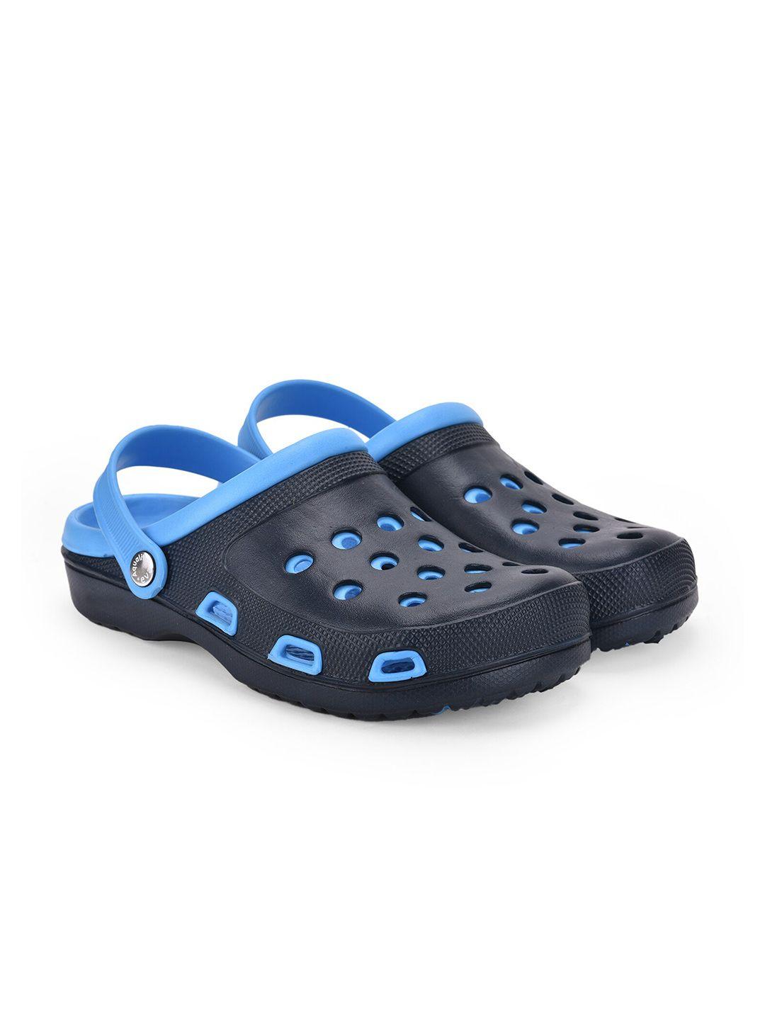 aqualite men blue & black clogs sandals