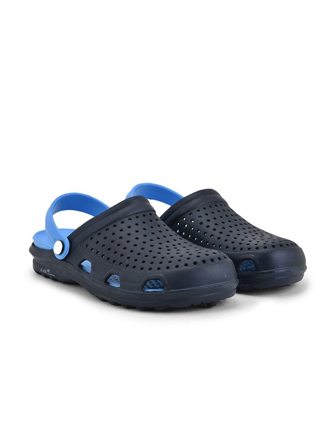 aqualite men blue & black clogs sandals