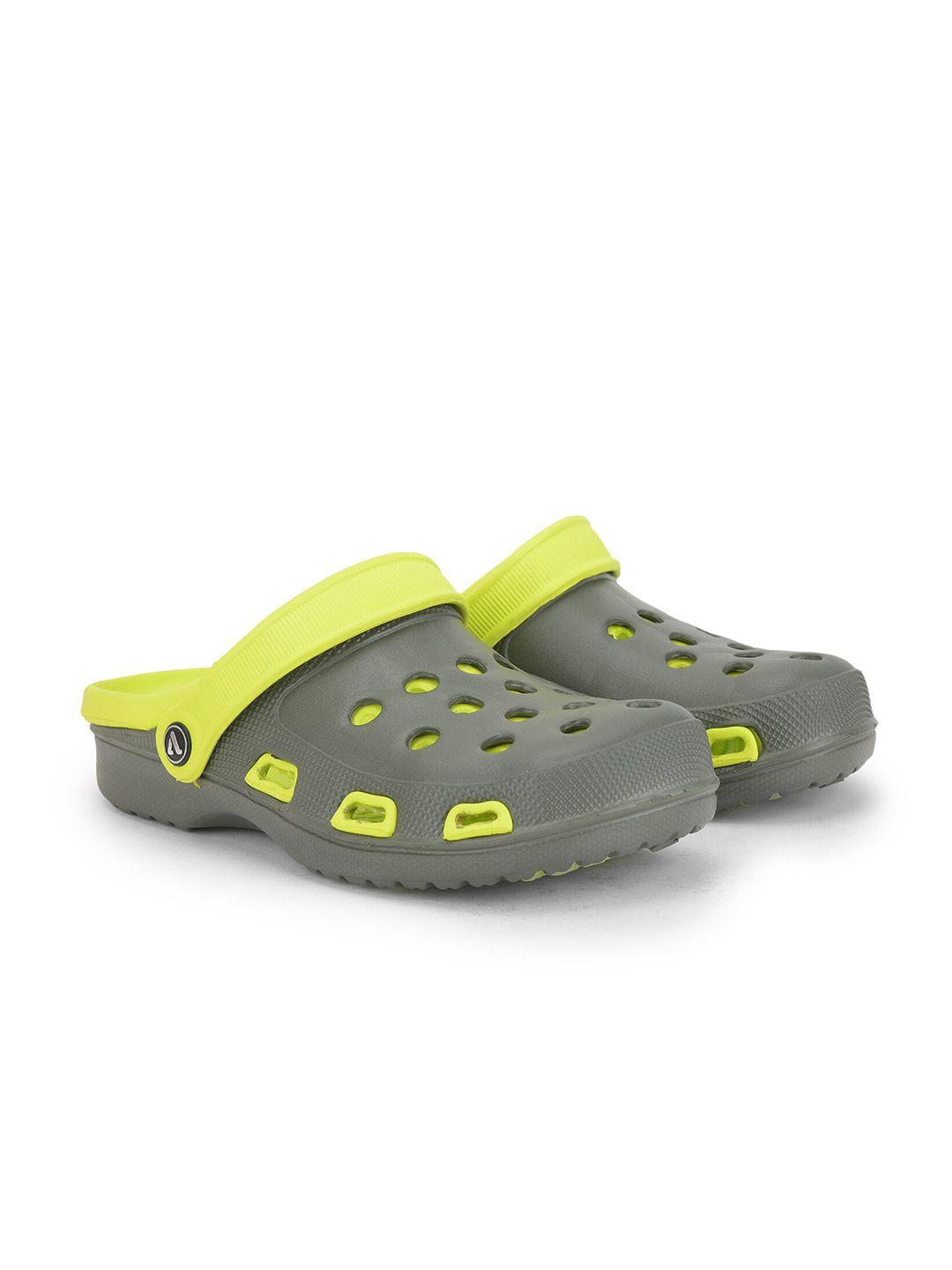 aqualite men grey & green clogs sandals