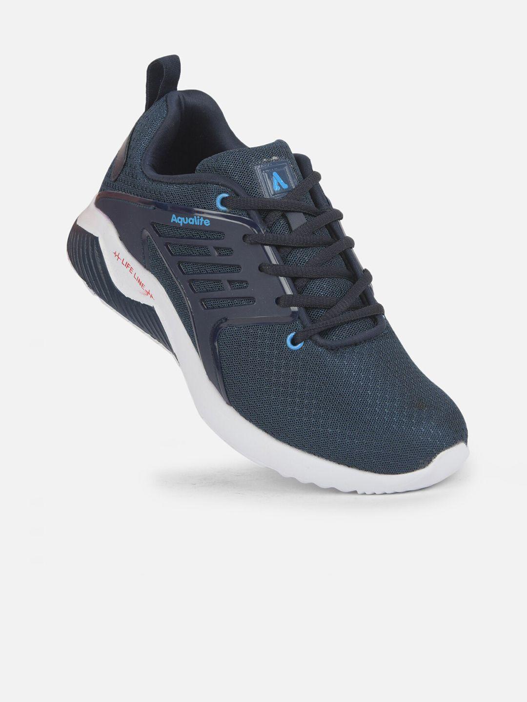 aqualite men navy blue running shoes