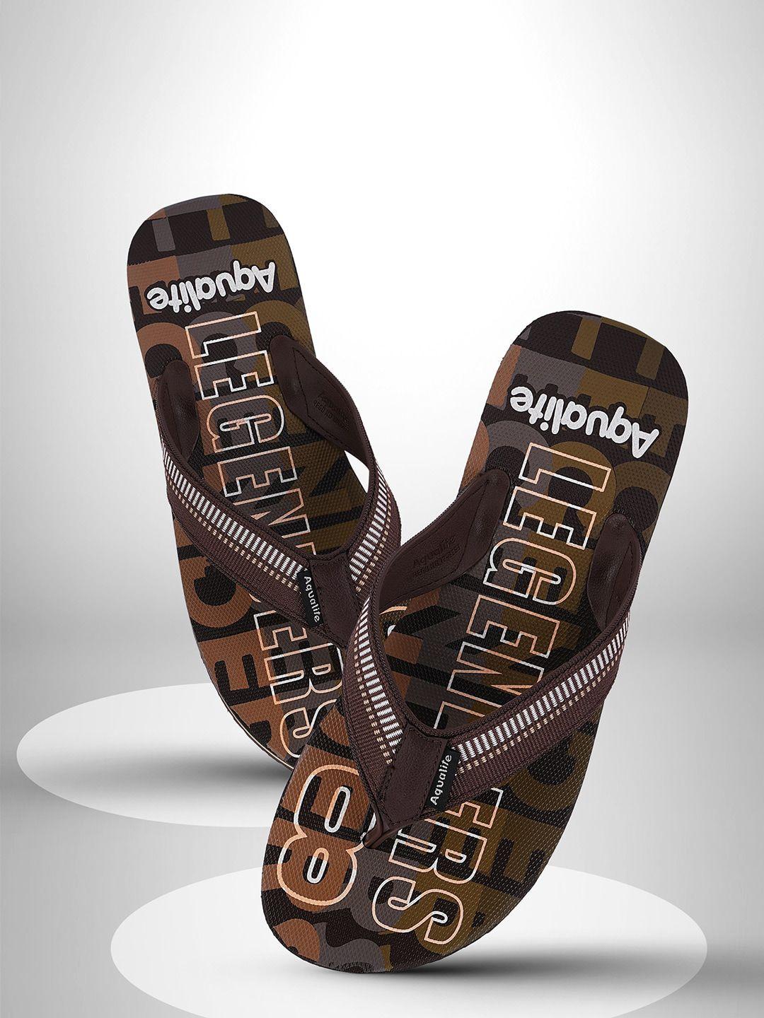 aqualite men printed thong flip-flops