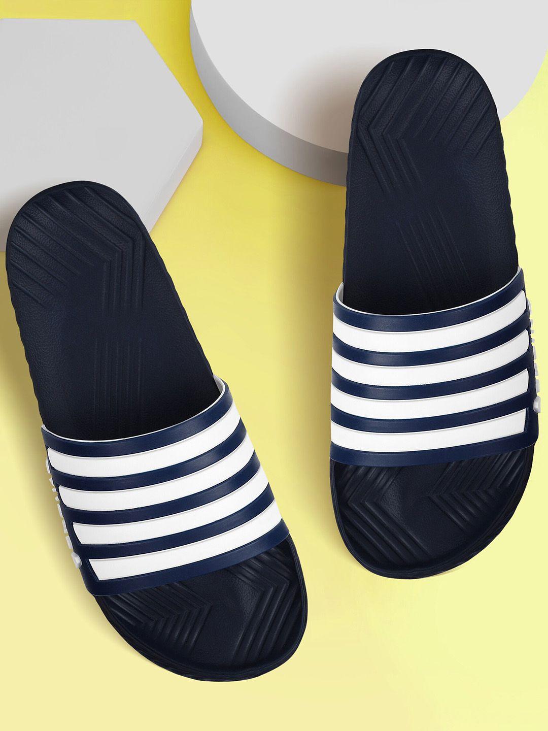 aqualite men striped synthetic sliders