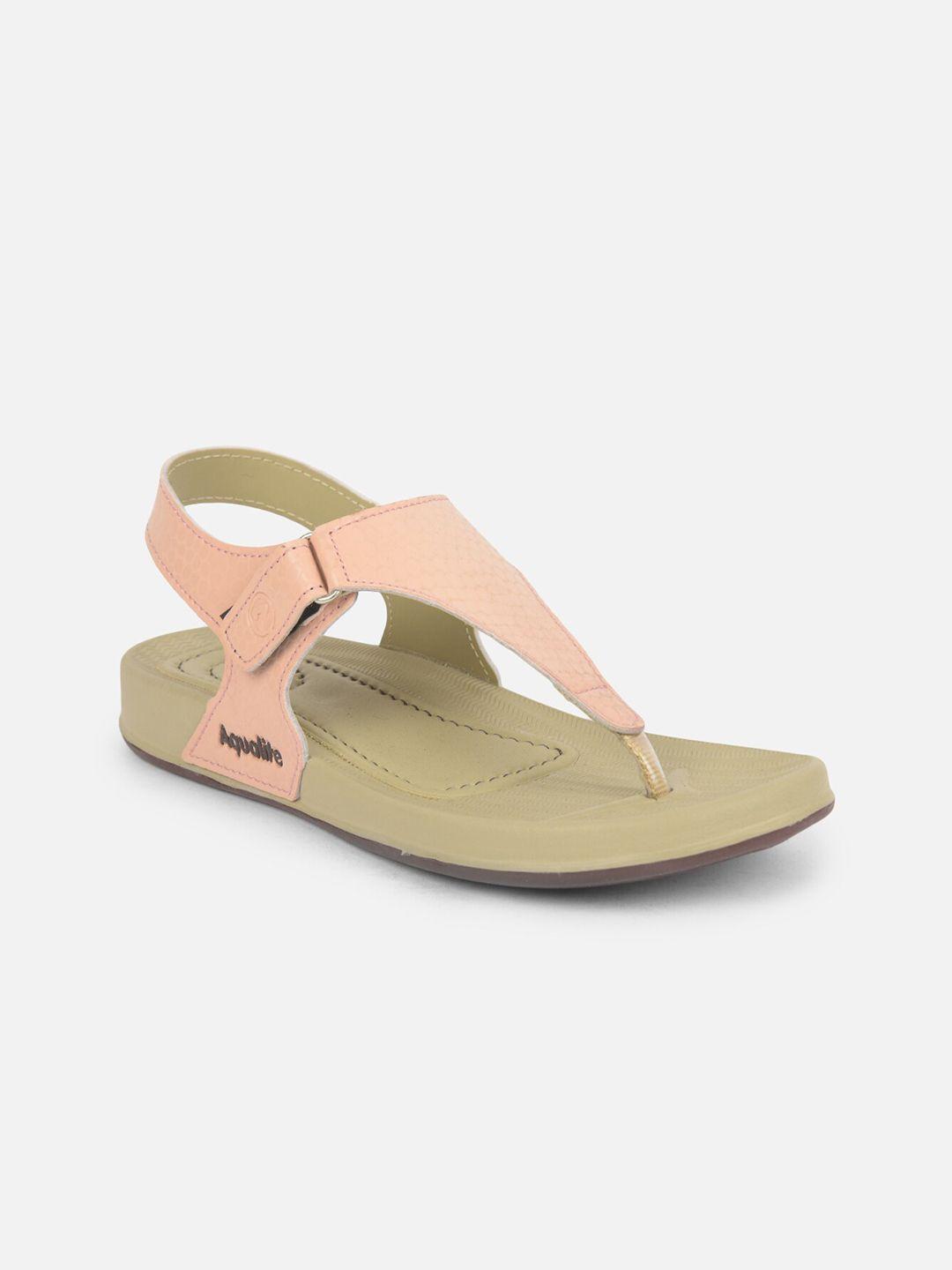 aqualite women beige open toe flats