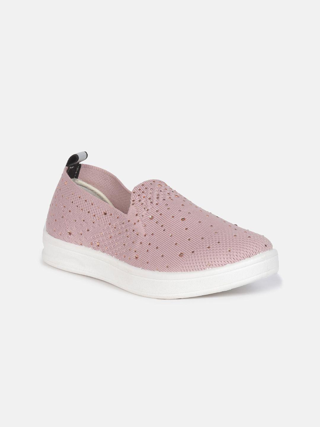 aqualite women pink printed slip-on sneakers