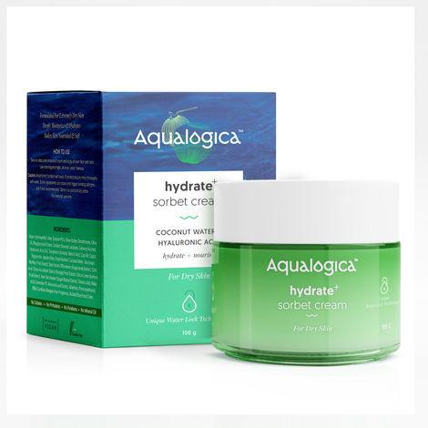 aqualogica hydrate+ sorbet cream with coconut water, hyaluronic acid & shea butter 100g
