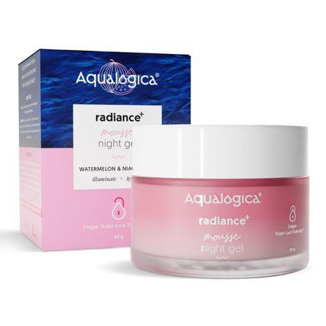 aqualogica radiance+ mousse night gel with watermelon & niacinamide 50g