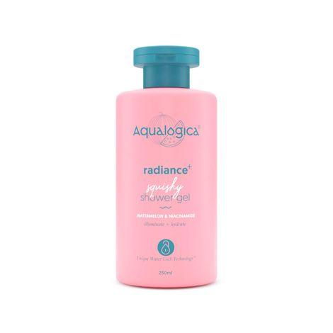 aqualogica radiance+ squishy shower gel with watermelon & niacinamide for radiant skin - 250ml