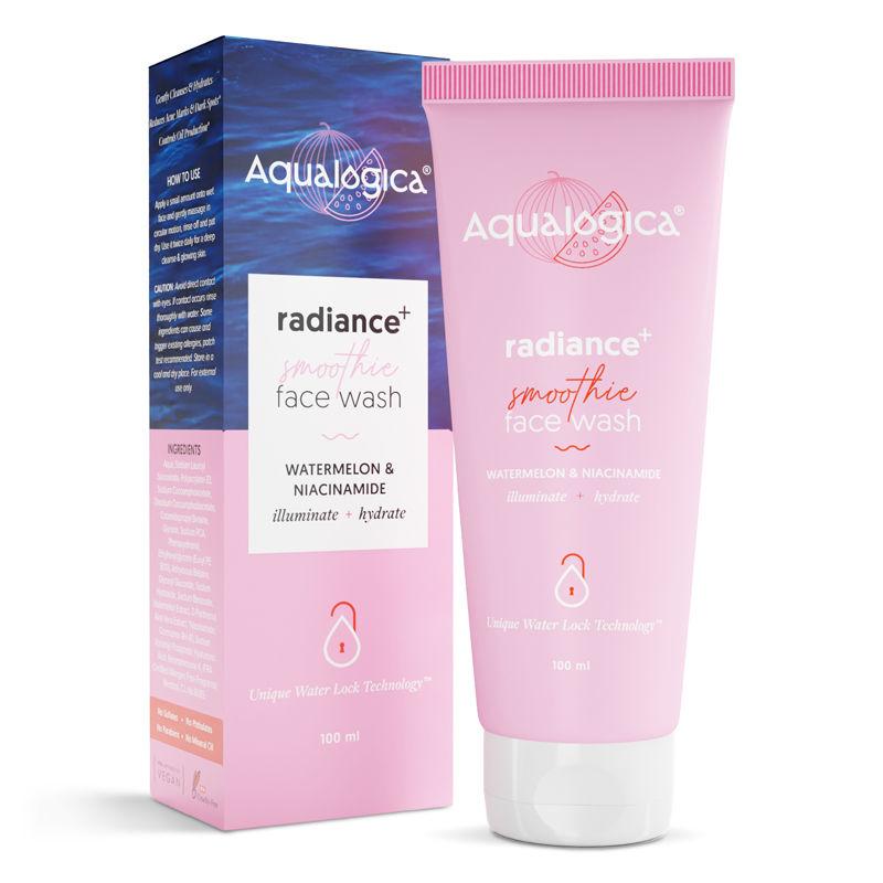 aqualogica radiance + smoothie face wash with watermelon & niacinamide