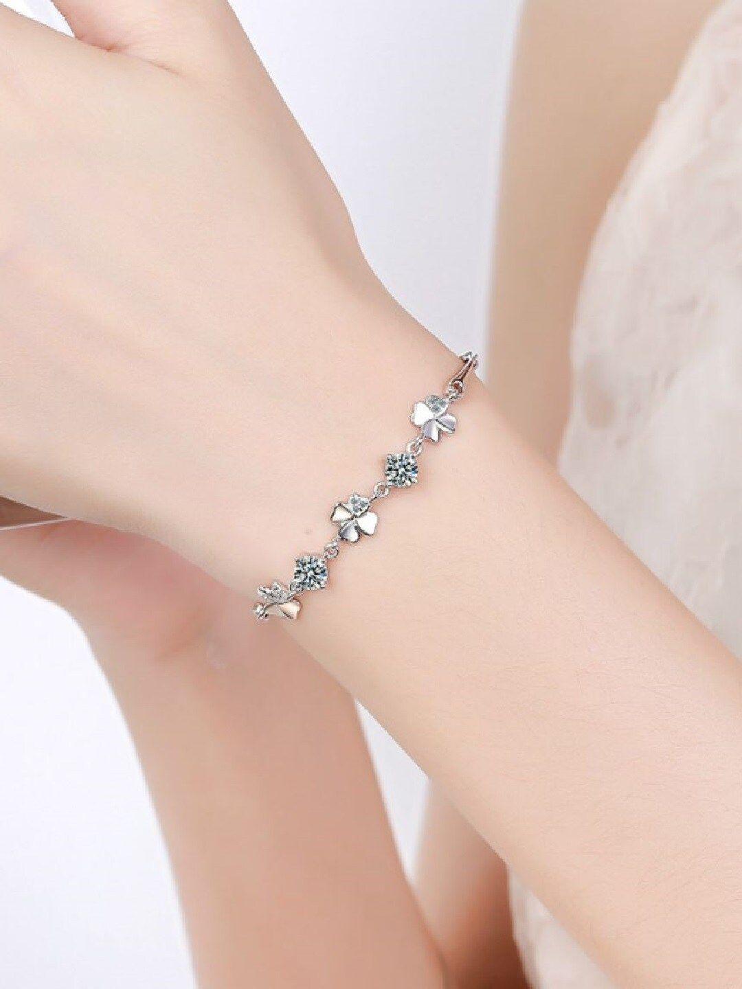 aquastreet 18k rhodium-plated & silver-toned link bracelet