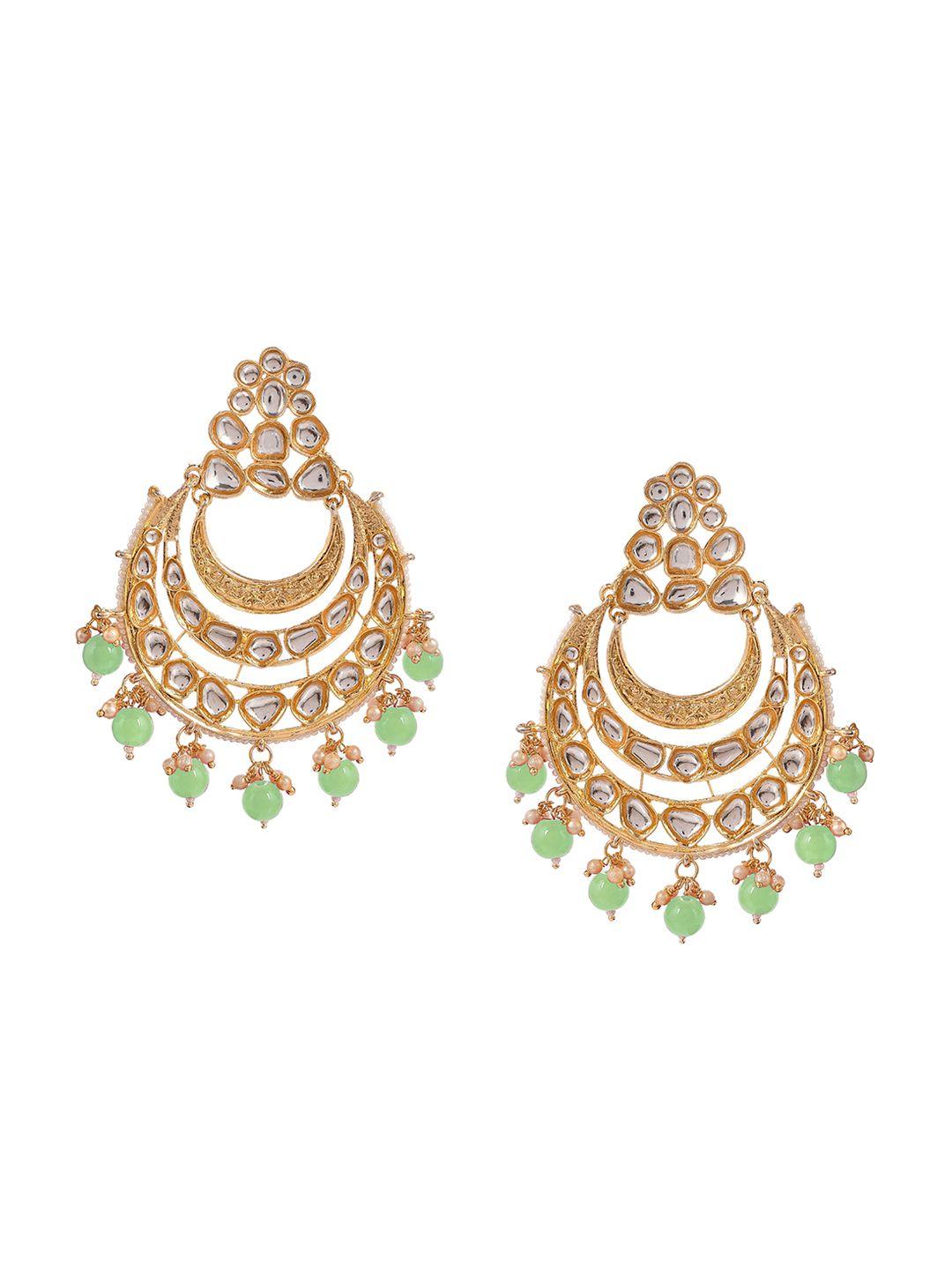 aquastreet gold-plated crescent shaped chandbalis earrings