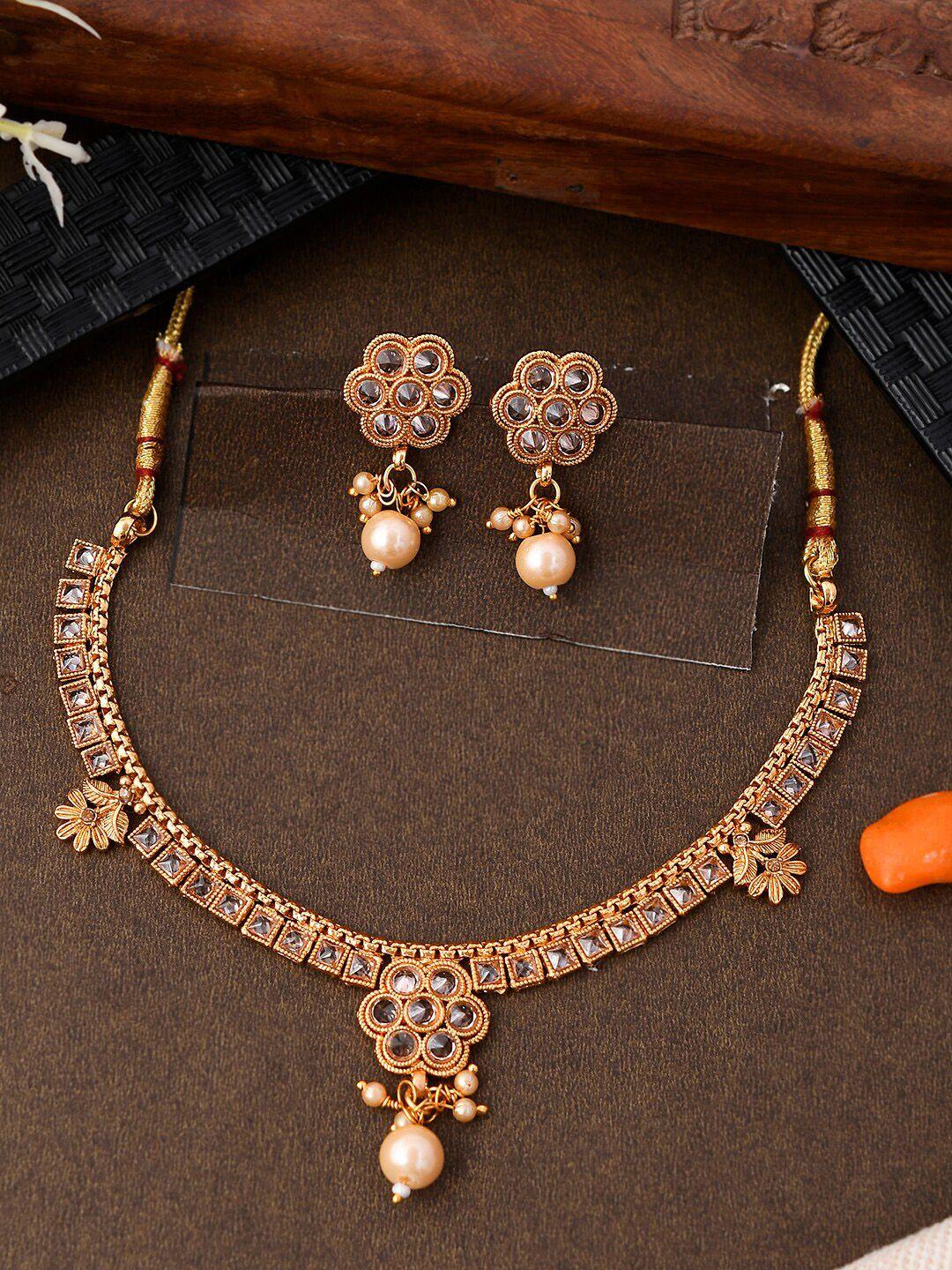 aquastreet jewels gold-plated floral design jewellery set