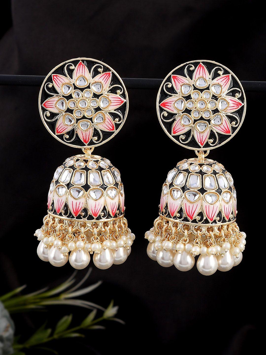 aquastreet jewels gold plated floral jhumkas earrings