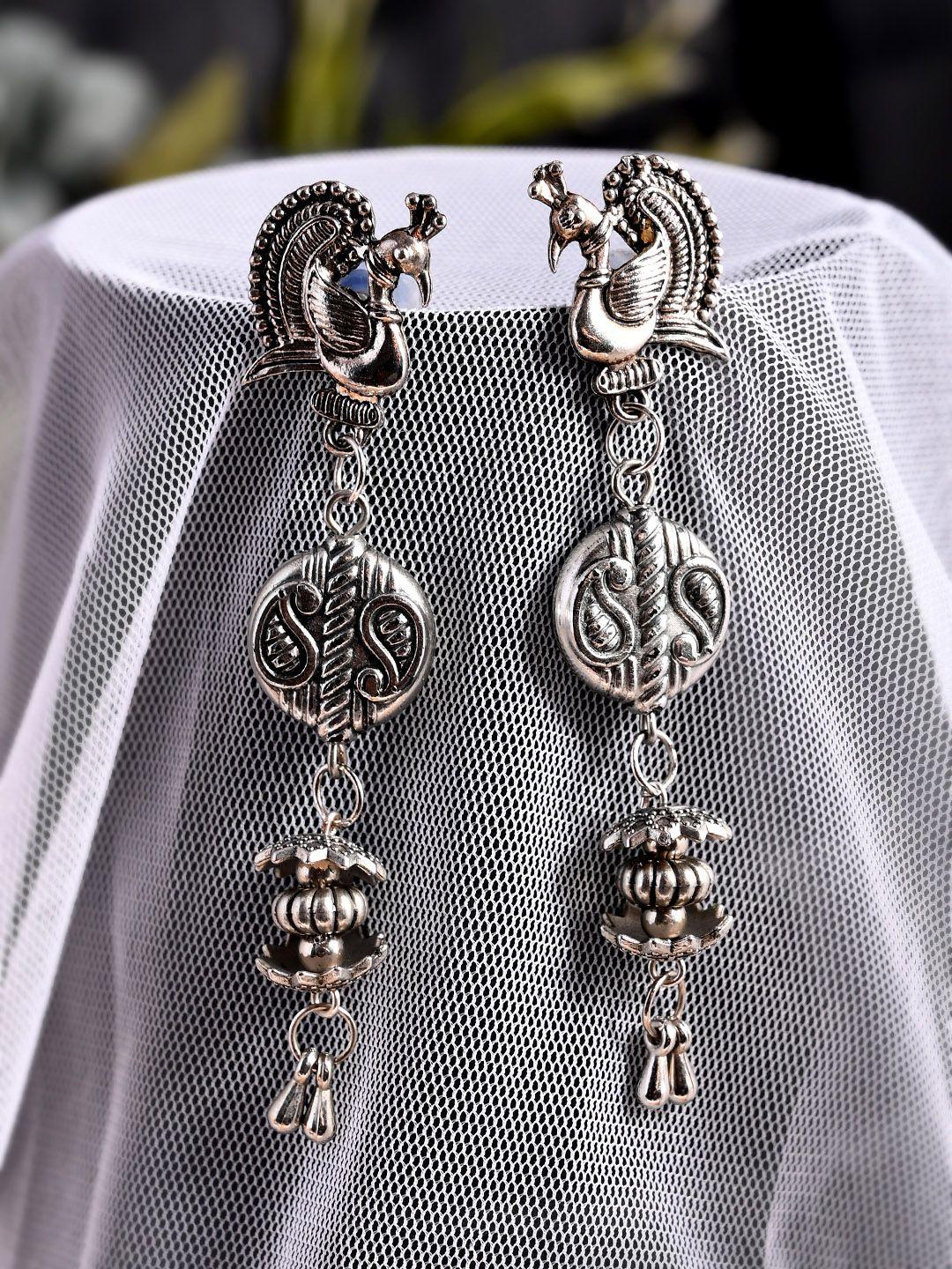 aquastreet jewels silver-toned geometric drop earrings