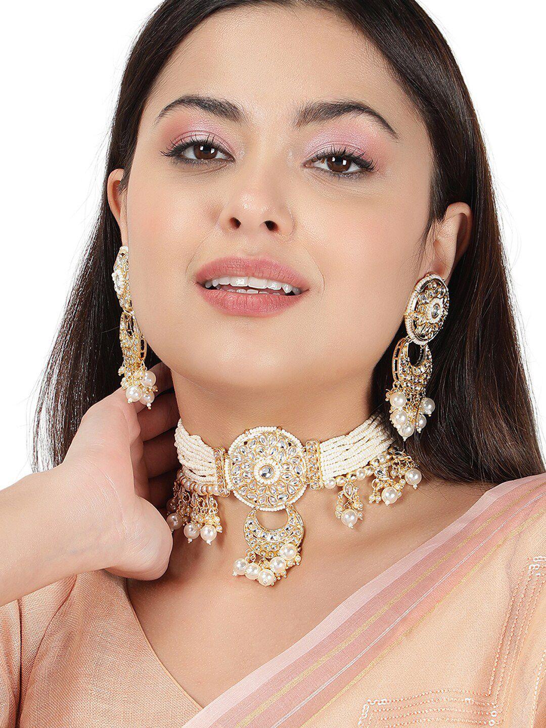 aquastreet kundan &pearl jewellery set