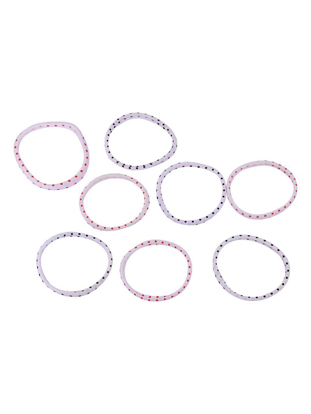 aquastreet pack of 8 girls pink & purple polka dotted ponytail holders