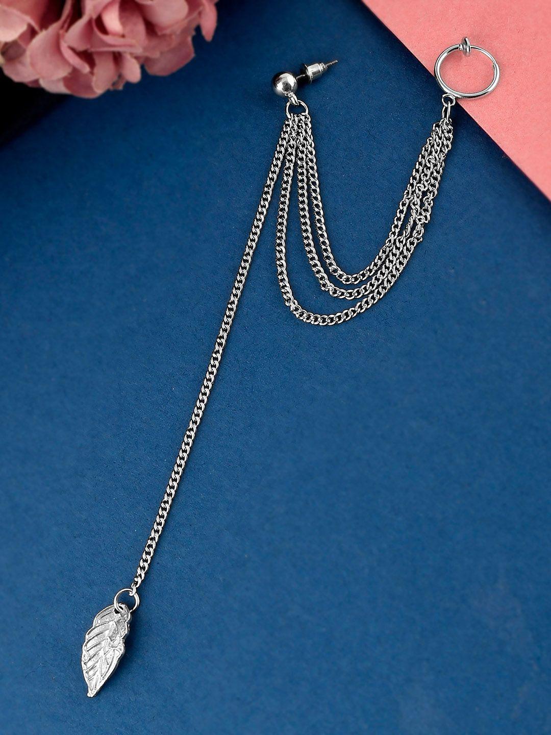 aquastreet silver-toned contemporary drop earrings