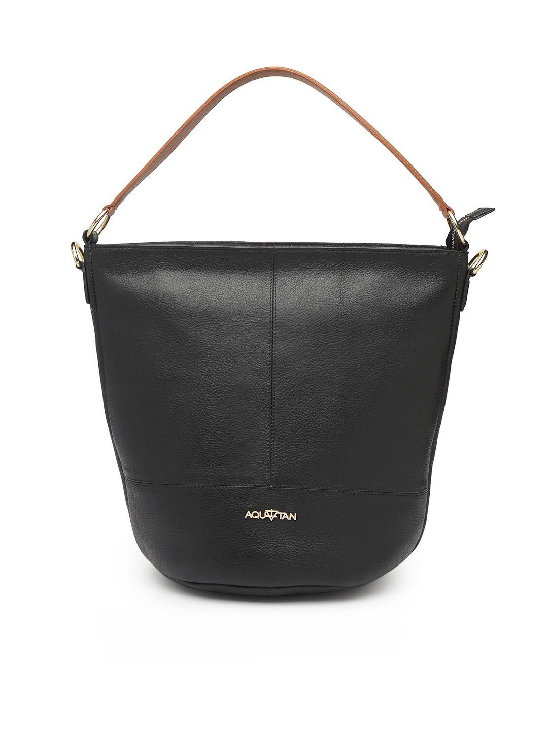 aquatan leather structured hobo bag
