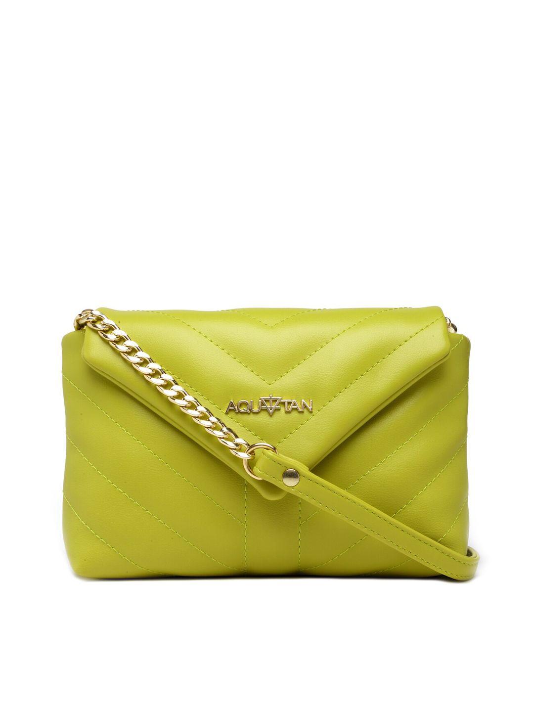 aquatan pu structured envelope shaped sling bag with quilted