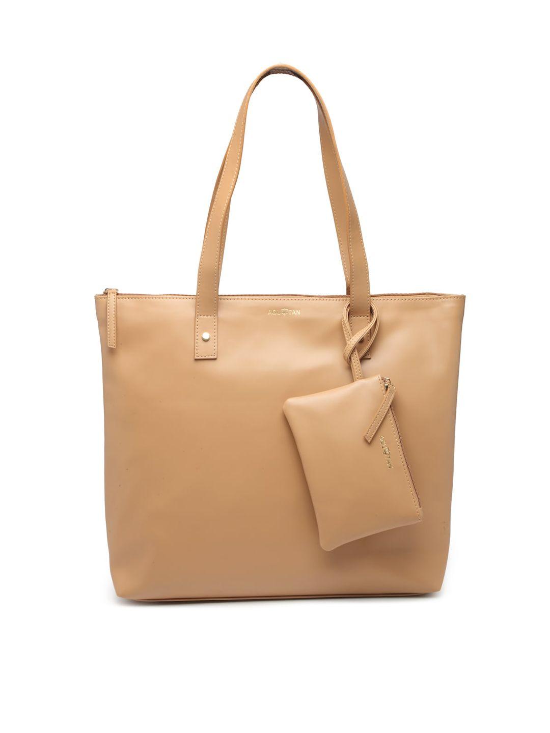 aquatan structured tote bag with pouch