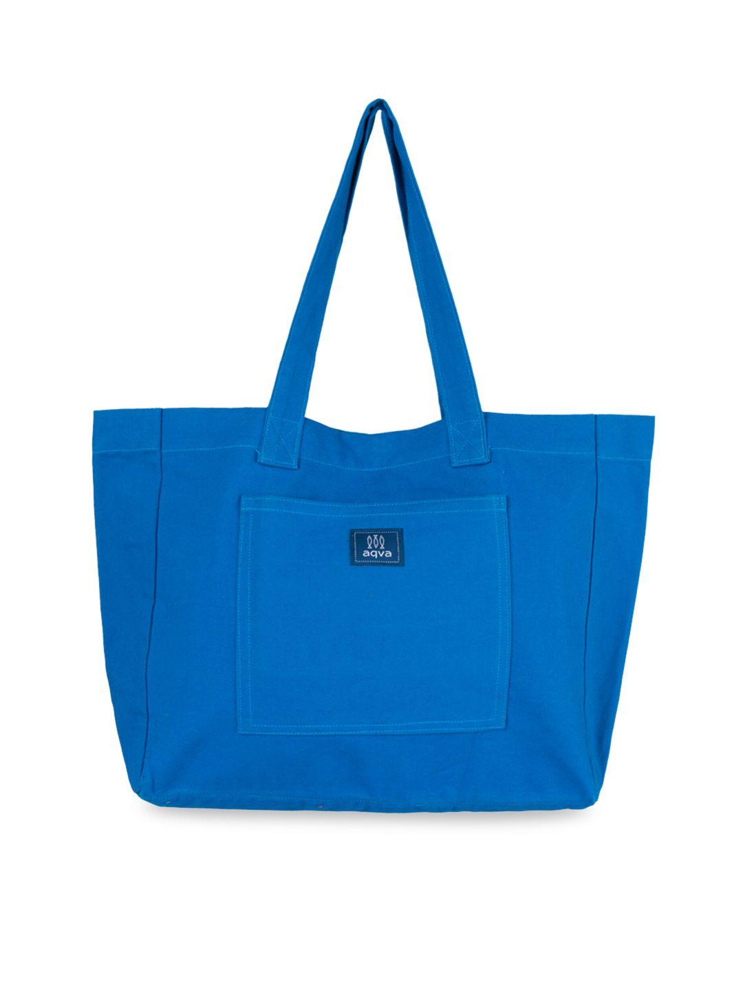 aqva blue oversized shopper tote bag