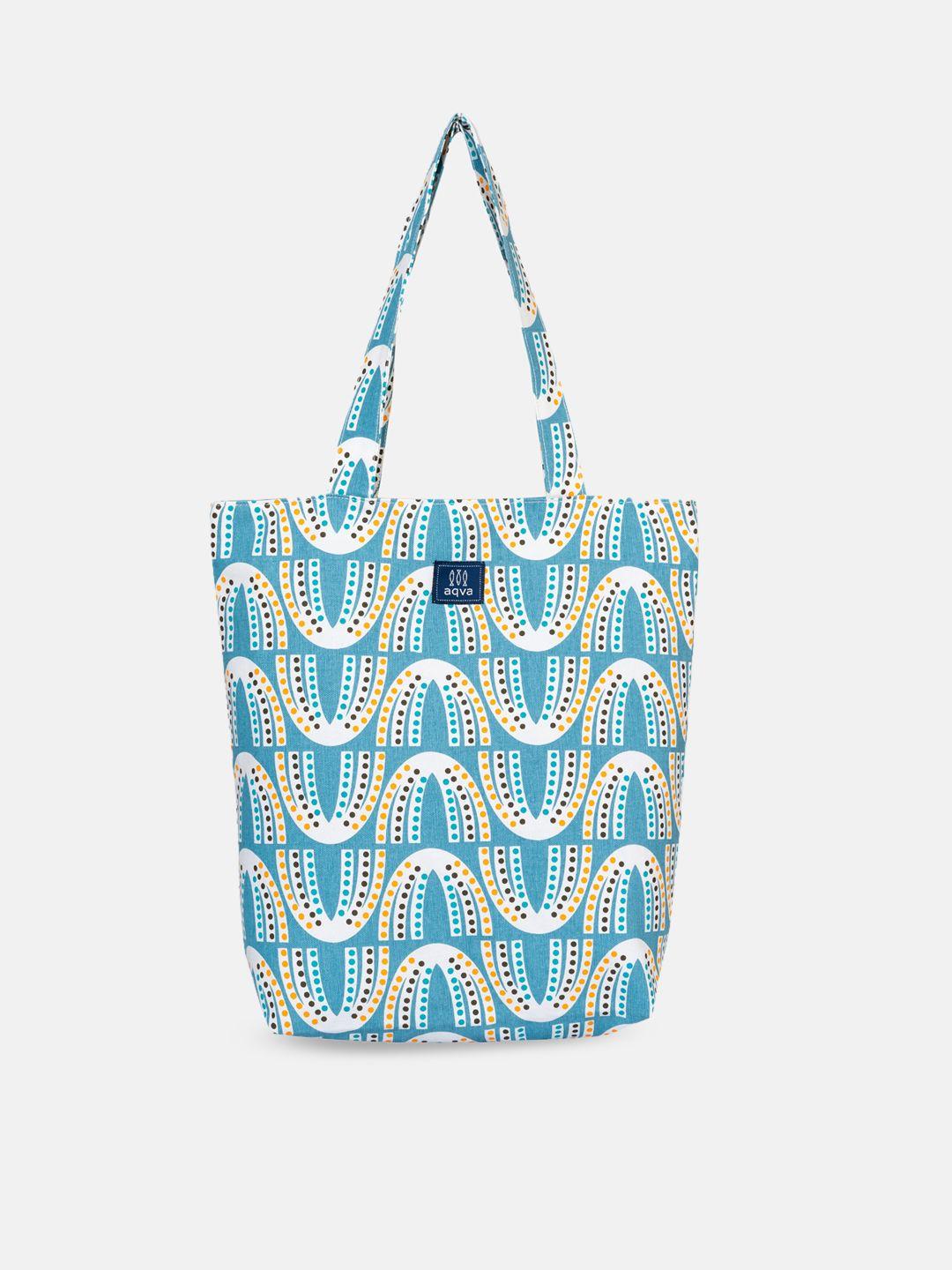 aqva blue shopper tote bag