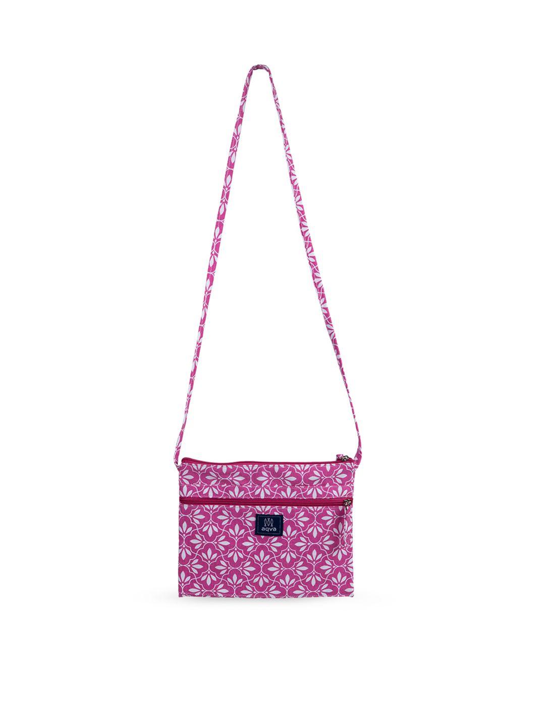 aqva cotton floral printed structured sling bag