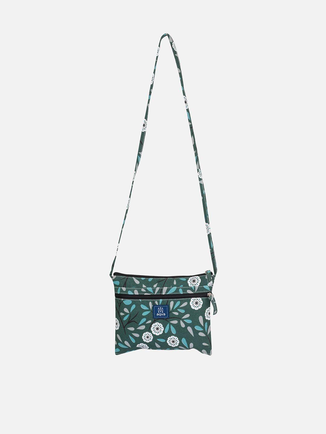 aqva floral printed cotton sling bag handbags