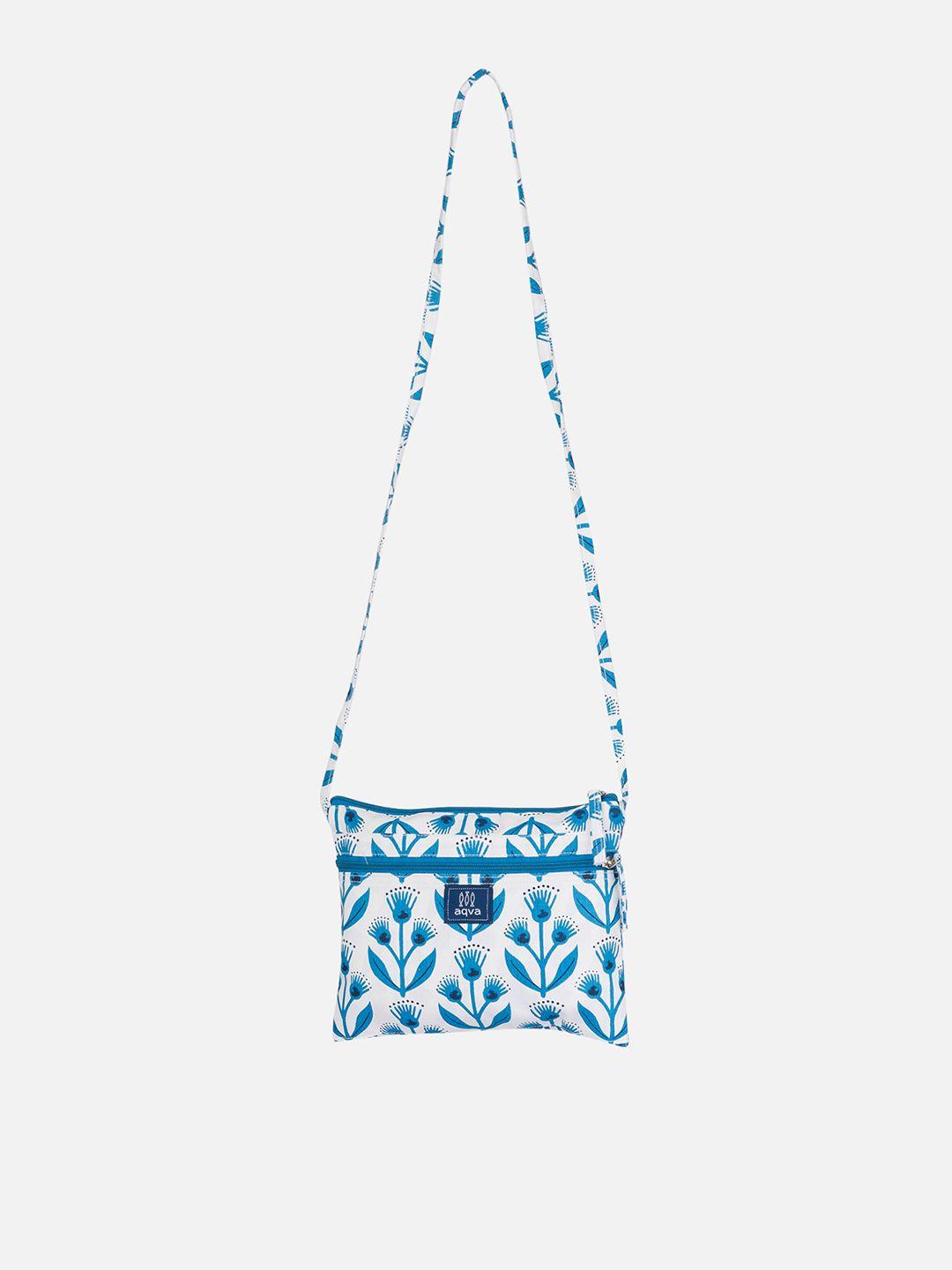 aqva floral printed cotton sling bag handbags