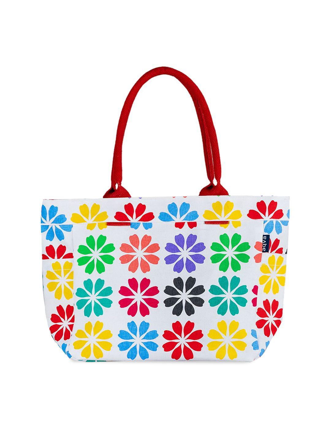aqva floral printed shopper tote bag