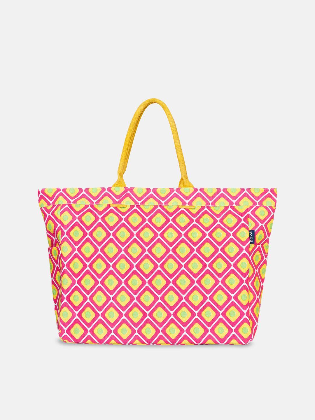 aqva geometric textured oversized shopper tote bag